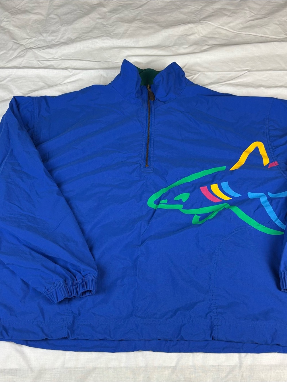 Greg Norman Collection Bright Blue Shark Pullover Jacket